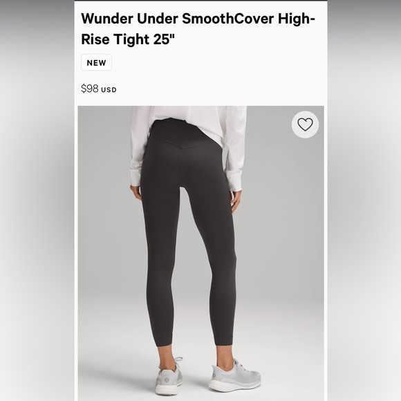 LuluLemon Wunder Under SmoothCover High-Rise Tight 25” - Picture 3 of 4